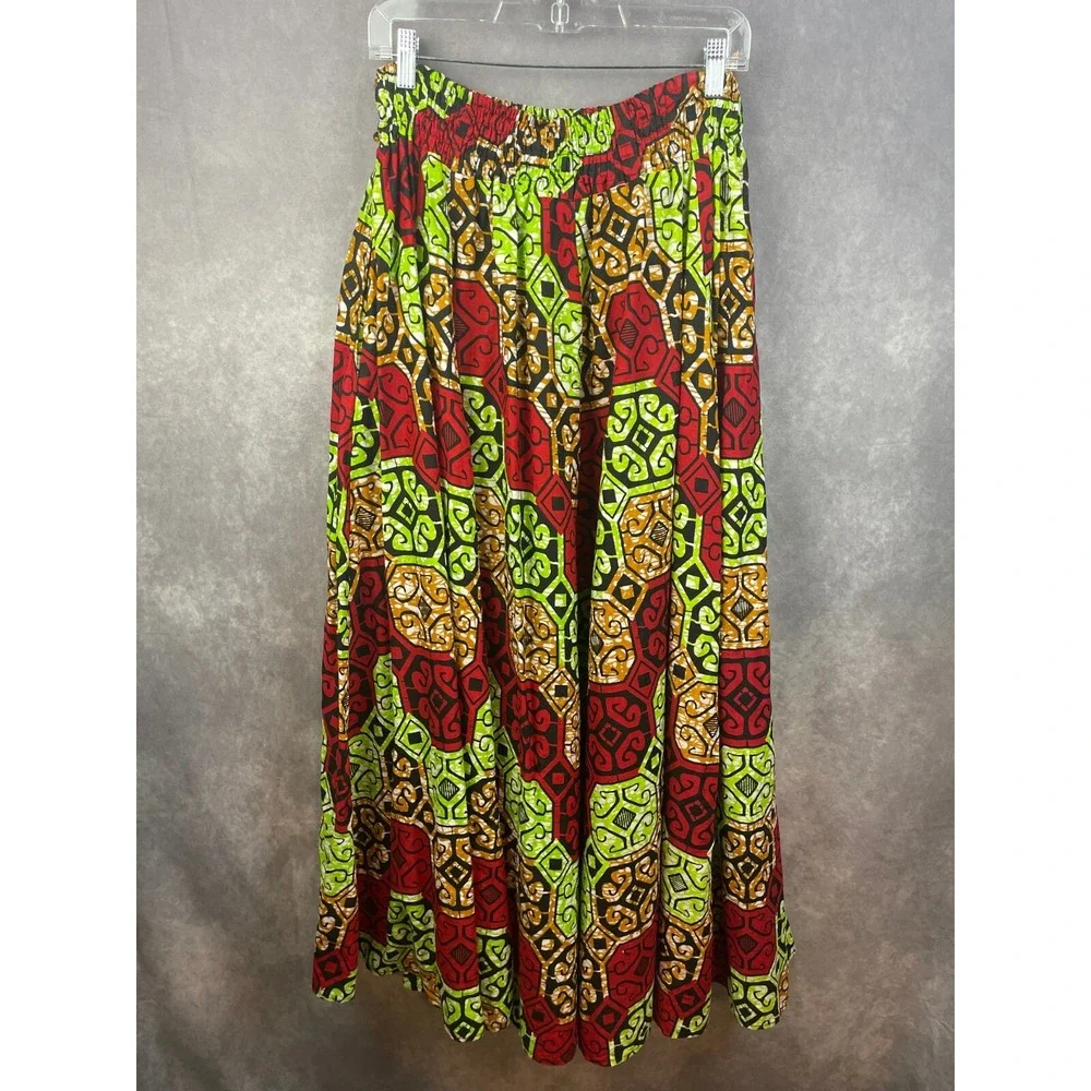 Rainbow Brand Skirt‎ Womens OS Maxi Pockets Tie Waist Full Cotton VTG Retro EUC